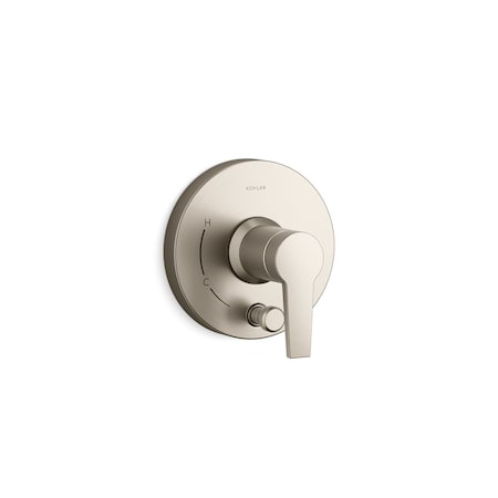 Kohler Pitch Rite-Temp Valve Trim With Push-Button Diverter In Vibrant Brushed Nickel T49988-4-BN